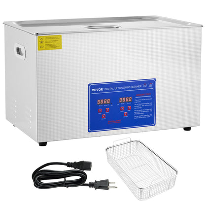 30L Ultrasonic Cleaner Stainless Steel Ultrasonic Cleaner Digital Heater Timer Jewelry Cleaner for Commercial Personal Home Use (30L)