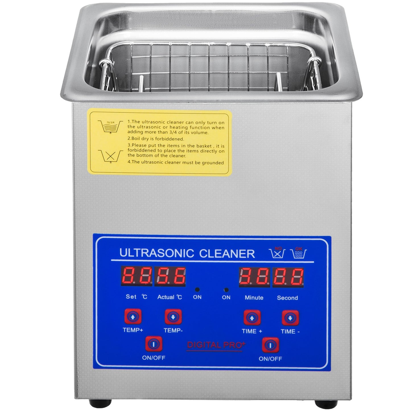2L Ultrasonic Cleaner Stainless Steel Ultrasonic Cleaner Digital Heater Timer Jewelry Cleaner for Commercial Personal Home Use (2L)