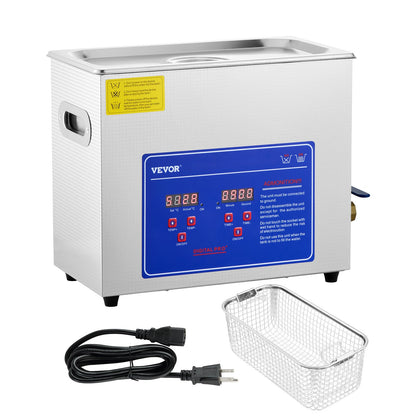 Ultrasonic Cleaner Machine, 6L Stainless Steel Ultrasonic Cleaning Machine, with Digital Heating Timer, Jewelry Cleaning for Commercial Personal Home Use