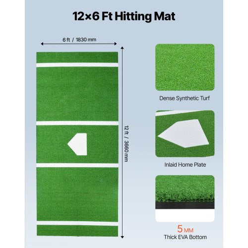 366x183cm Baseballmatte Softballmatte Outdoor Training Grün | EU