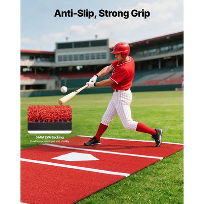366x183cm Baseballmatte Softballmatte Outdoor Training Rot | EU