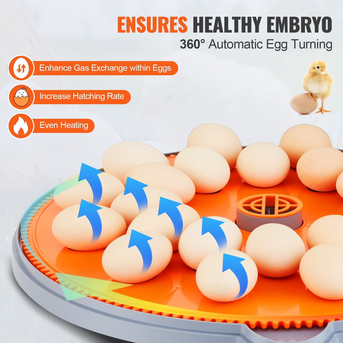 Egg Incubator, Incubators for Hatching Eggs, Automatic Egg Turner with Temperature and Humidity Control, 24 Eggs Poultry Hatcher with ABS Transparent Shell for Chicken, Duck, Quail