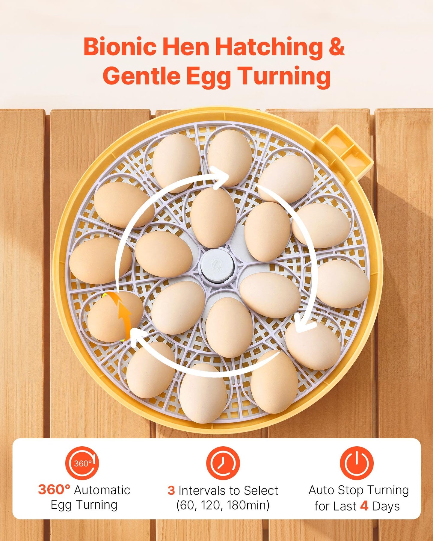 18 Egg Incubator, Automatic Egg Turner with LED Candler, Temperature & Humidity Control, 360° View Clear Window, Auto Water Refill, Poultry Eggs Incubators for Hatching Chicks Ducks Goose Quail