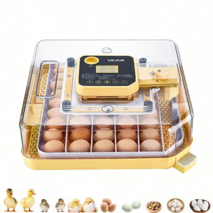 48 Egg Incubator, Automatic Egg Turner with LED Candler, Temperature Display & Auto Humidity Control, 360° View Clear Window, Poultry Eggs Incubator for Hatching Chicks Ducks Goose Quail
