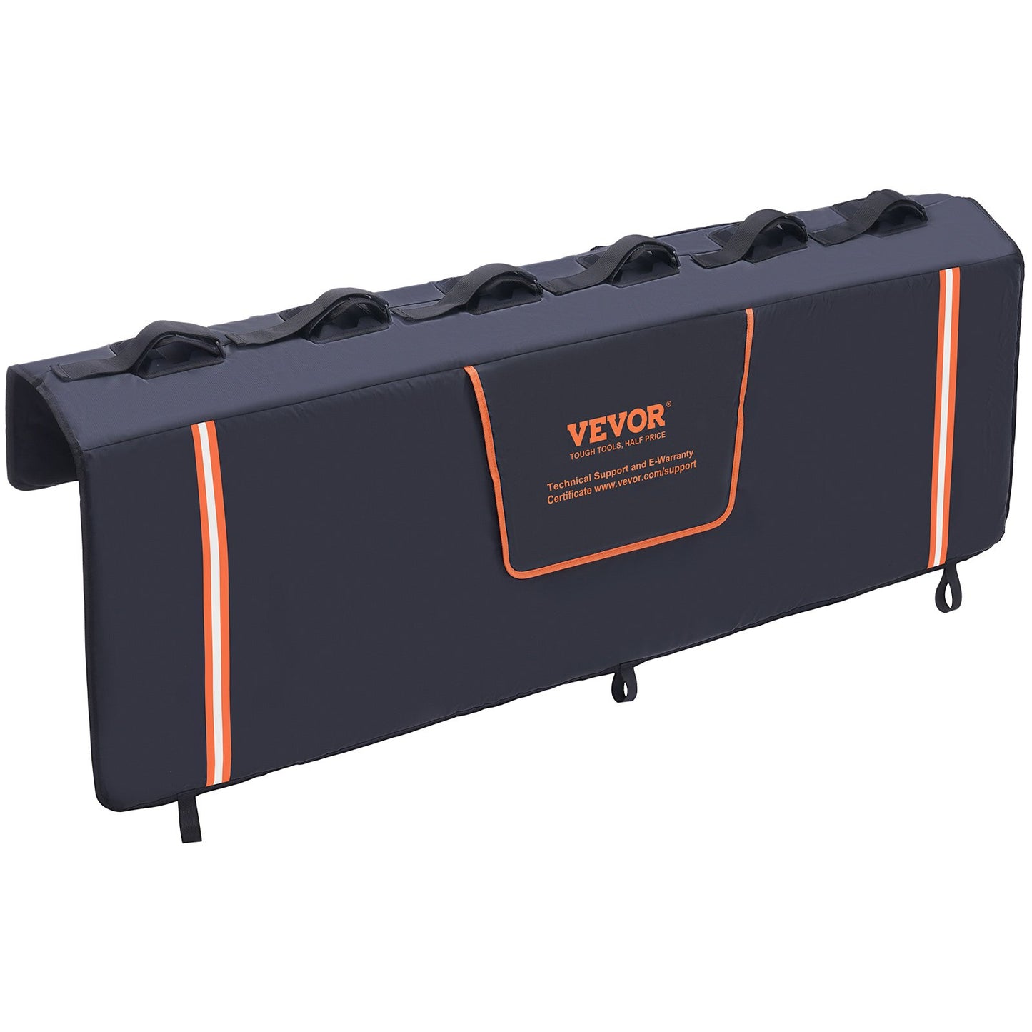 Tailgate Bike Pad, 62" Truck Tailgate Pad Carries 6 Mountain Bikes, Upgraded Trail Tailgate Protective Pad with Reflective Strips and Tool Pockets, with Camera Opening for Most Pickup Trucks