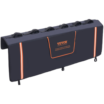 Tailgate Bike Pad, 62" Truck Tailgate Pad Carries 6 Mountain Bikes, Upgraded Trail Tailgate Protective Pad with Reflective Strips and Tool Pockets, with Camera Opening for Most Pickup Trucks