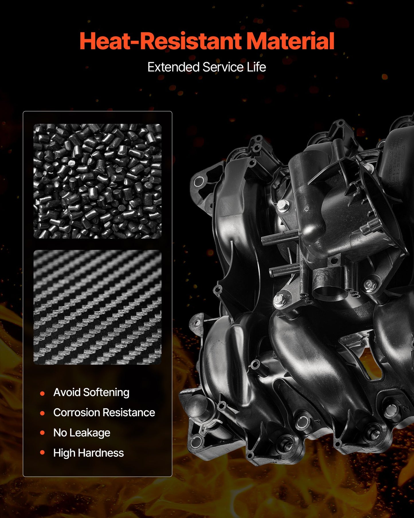 Intake Manifold, with Gasket, Engine Intake Manifold Assembly Compatible with 2007-2008 Ford F-150 / E-150 / E-250, Automotive Engine Replacement Kit Replace 615-375, 7L3Z-9424-B, 7L3Z-9424-F