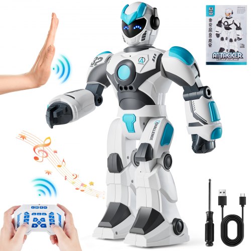 RC Robot Toys for Kids, 2.4GHz Gesture Sensing Programmable Remote Control Smart Robot with Voice Control, Interactive Singing Dancing Robot for Age 6 7 8 10 12 Year Old Boys Girls Birthday Gift
