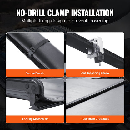 Ladeflächenabdeckung, Rollbare Ladeflächenabdeckung, Kompatibel mit Ford F-150 Styleside 2009-2024, für 16,7 x 16,4 m große Ladeflächen, Weiches PVC-Material, 100 % Ladeflächenzugang, Rollbare Ladeflächenabdeckung