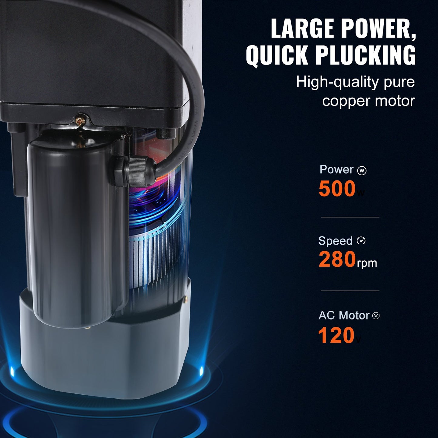 Chicken Plucker Machine, Feather Plucker with 20-inch Stainless Steel Drum, Defeathering Equipment with 108 Soft Fingers, Simple Debris Collection, 500W High Power Poultry Plucking