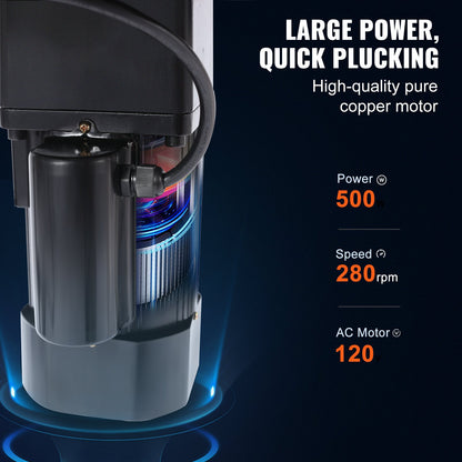 Chicken Plucker Machine, Feather Plucker with 20-inch Stainless Steel Drum, Defeathering Equipment with 108 Soft Fingers, Simple Debris Collection, 500W High Power Poultry Plucking