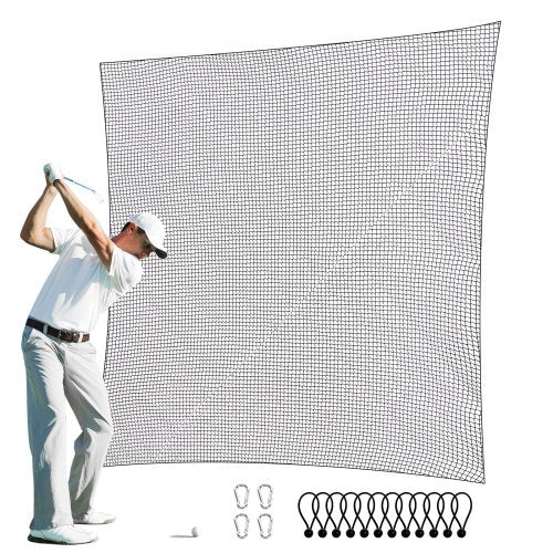 Golf Net, 10x15ft Golf Practice Net, Indoor Hitting Net for Golf, Baseball, Hockey, Soccer, Heavy Duty Nylon DIY Ball Net, Sports Netting Barrier for Backyard Driving Training Swing (Net Only)
