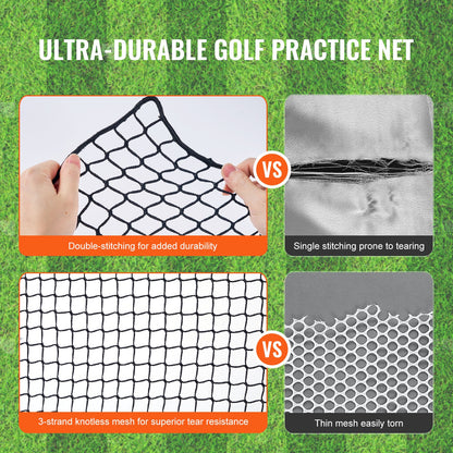 Golf Net, 3048 x 4572mm Golf Training Net, Indoor Hitting Net for Golf, Baseball, Hockey, Soccer, Heavy Duty Nylon DIY Ball Net, Sports Net for Backyard Driving Practice Swing (Net Only)