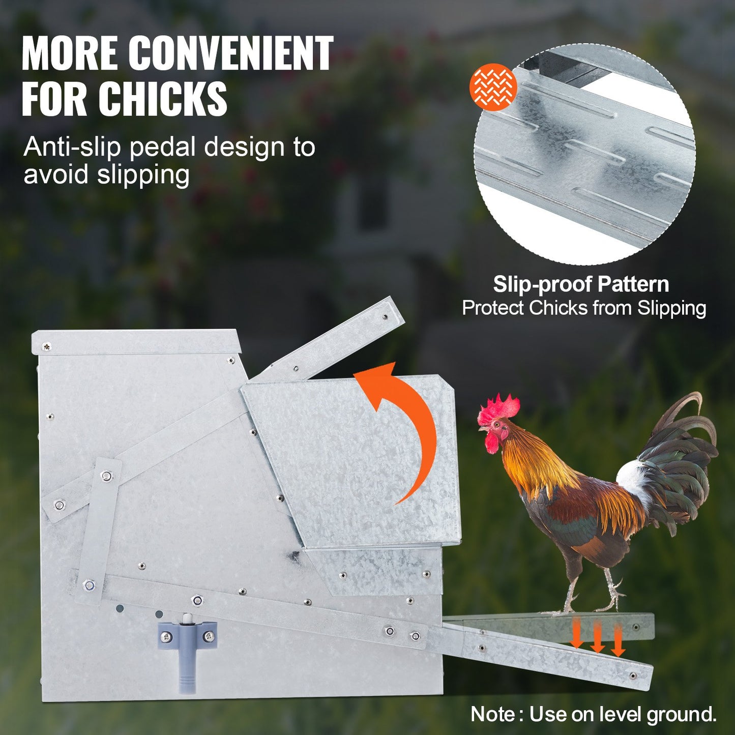 Automatic Chicken Feeder, 25 lbs Capacity Feeds 10 Chickens up to 11 Days, Galvanized Steel Poultry Feeder