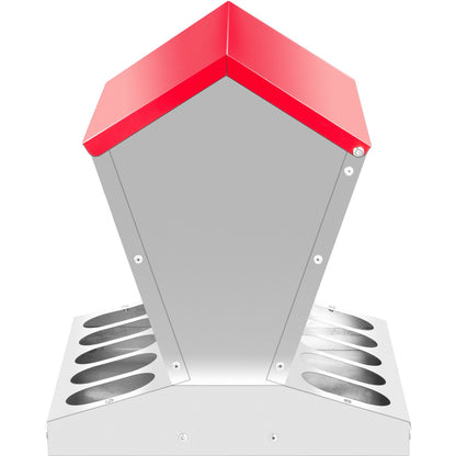 Galvanized Poultry Feeder 25lbs Capacity Chicken Feeder No Waste 22lbs Chicken Feeder with Lid 11.75x11.75x15.75in Chicken Feeder and Water for 10 Chickens Automatic Poultry Feeder Outdoor