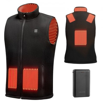 Heated Vest, Men Electric Heating Vest with 16000 mAh Battery Pack, 6 Heating Zones Lightweight Rechargeable Winter-Vest with 3 Levels, for Outdoor Hiking Camping Fishing Skiing, Size XL
