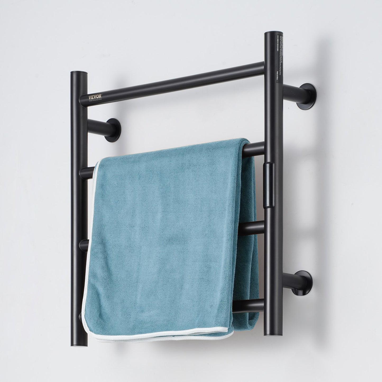Handtuchhalter mit 4 Stangen, Wandmontage, Handtuchhalter für Badezimmer, Schwarz