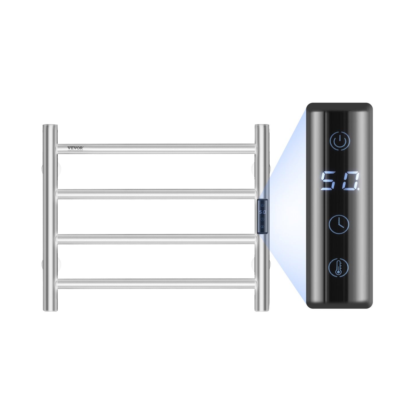 4-bar towel rail Wall-mounted towel rack for bathroom in silver