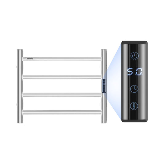 4-bar towel rail Wall-mounted towel rack for bathroom in silver