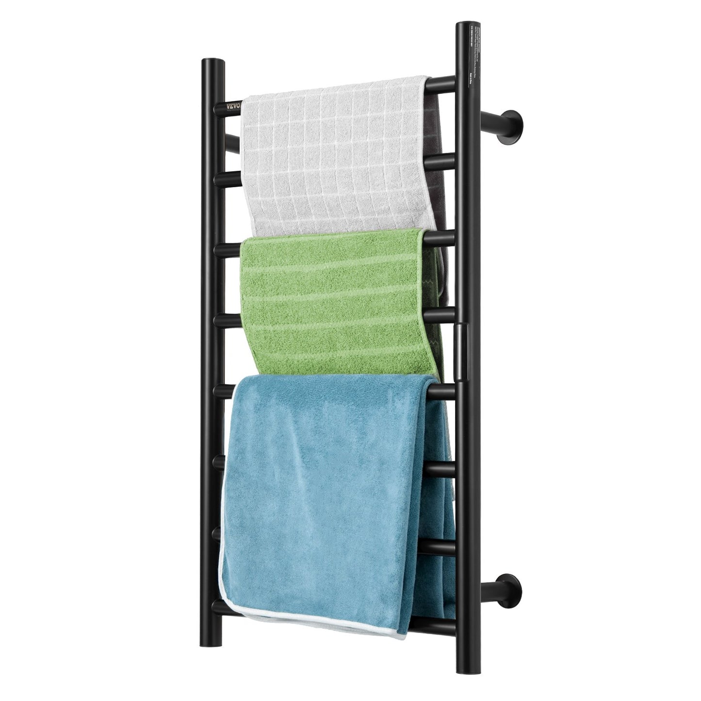 8 Bar Towel Rack Wall Mounted Towel Rack for Bathroom Black
