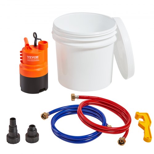 Tankless Water Heater Flushing Kit, Includes Efficient Pump & 3.7 Gallon Pail & 2 Hoses, Wrench and Adapter for Quick Install, Easy to Start Water Heater Flush Descale Kit Anti-corrosion