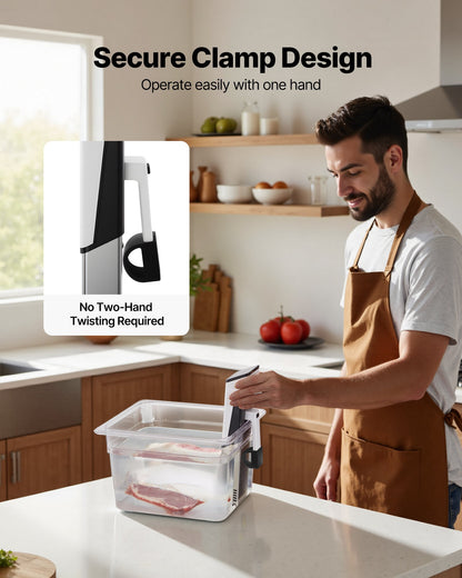 Sous Vide Precision Cooker, 850W Sous-Vide Cooking Machine, Immersion Circulator with LED Digital Display, Secure Clamp Design, Fast-Heating, Accurate Temperature & Timer Control, Sous-Vide