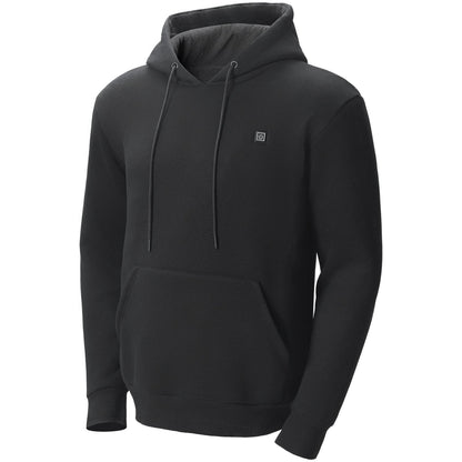 Heated Hoodie Sweatshirt Unisex med batteri för män & kvinnor M Storlek Svart