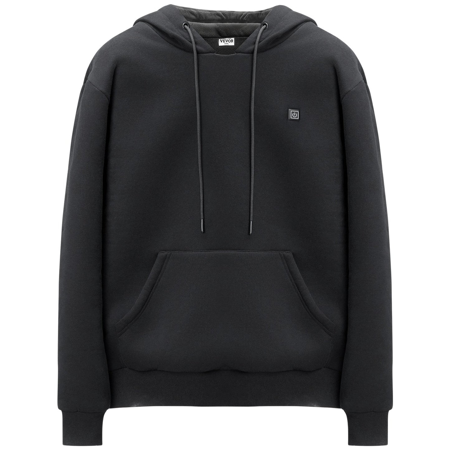 Heated Hoodie Sweatshirt Unisex med batteri för män & kvinnor L Storlek Svart