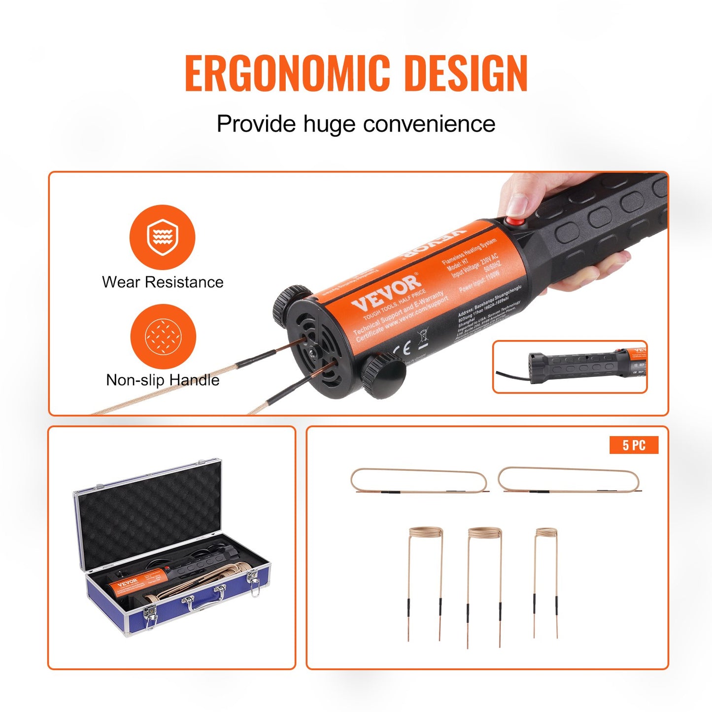 Magnetischer Induktionsheizer, Hand-Induktionsheizer, 1 kW, zum Entfernen von Bolzen