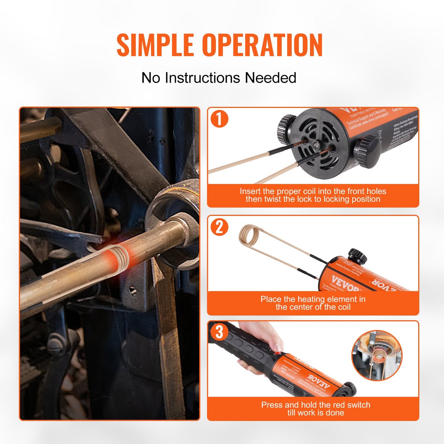 Magnetischer Induktionsheizer, Hand-Induktionsheizer, 1 kW, zum Entfernen von Bolzen