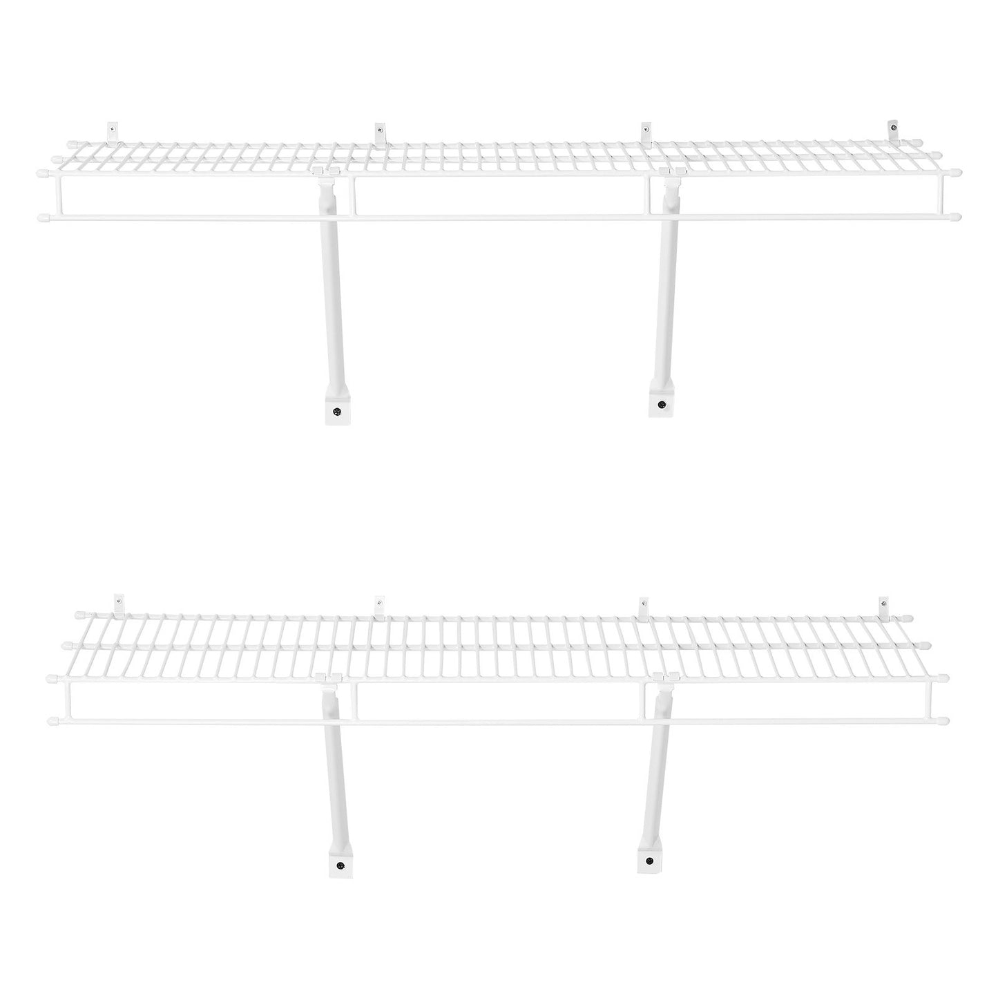 Wire Shelf Kit, 3 ft, Set of 2, Wall Mounted Wire Shelves, Heavy-Duty Carbon Steel Hanging Shelf, Floating Wall Storage Shelves with Dip Coating, for Closet, Bedroom, Living Room, Office, Pantry