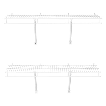 Wire Shelf Kit, 3 ft, Set of 2, Wall Mounted Wire Shelves, Heavy-Duty Carbon Steel Hanging Shelf, Floating Wall Storage Shelves with Dip Coating, for Closet, Bedroom, Living Room, Office, Pantry