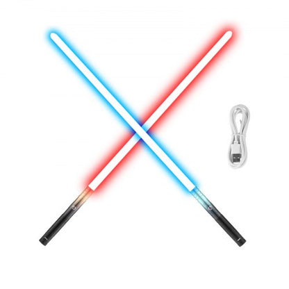 Light Sword, 2 Pack Light up Sword with 12 RGB Colors, 4 Sound Modes and Realistic Handle, Rechargeable Sword Toy for Adults and Kids, Christmas Day, Halloween Cosplay, Birthday