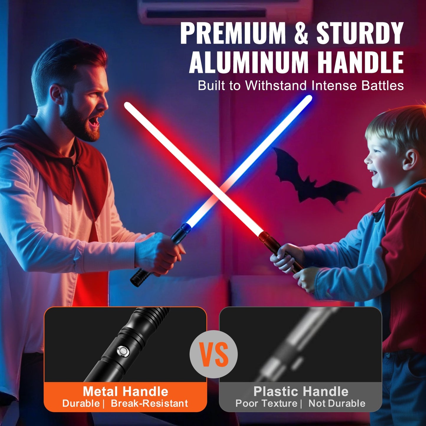 Light Sword, 40" Light up Sword with 12 RGB Colors, Mute Mode and Realistic Handle, Rechargeable Light Up Sword Toy for Adults and Kids, Christmas Day, Halloween Cosplay, Birthday, Black