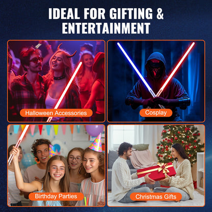 Light Sword, Light up Sword with 12 RGB Colors, FX Sound and Realistic Handle, Rechargeable Light Up Sword Toy for Adults and Kids, Christmas Day, Halloween Cosplay, Birthday, Gold