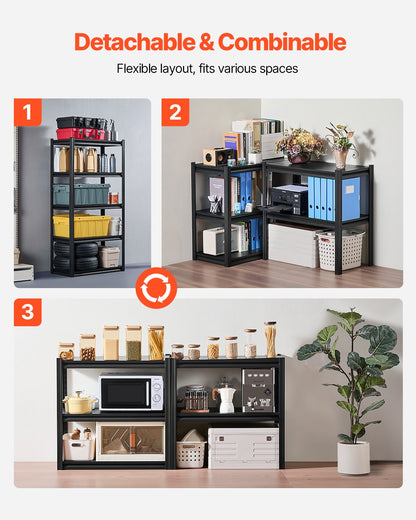 Storage Shelves, 2000 lbs, 5 Tier Garage Storage Shelving, 16" D x 32" W x 63" H Adjustable Metal Shelves for Garage Shelves Utility Rack Shelf, Ideal for Kitchen, Warehouse, Basement, Black