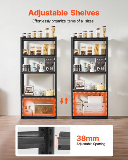 Storage Shelves 16" D x 32" W x 72" H 5-Tier Garage Storage Shelves