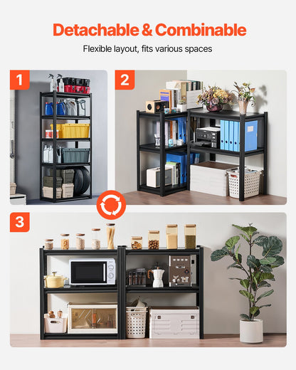 Storage Shelves 16" D x 32" W x 72" H 5-Tier Garage Storage Shelves