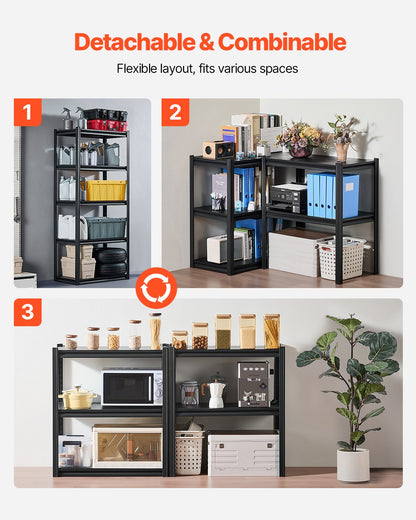 Storage Shelves 18" D x 32" W x 72" H 5-Tier Garage Storage Shelves