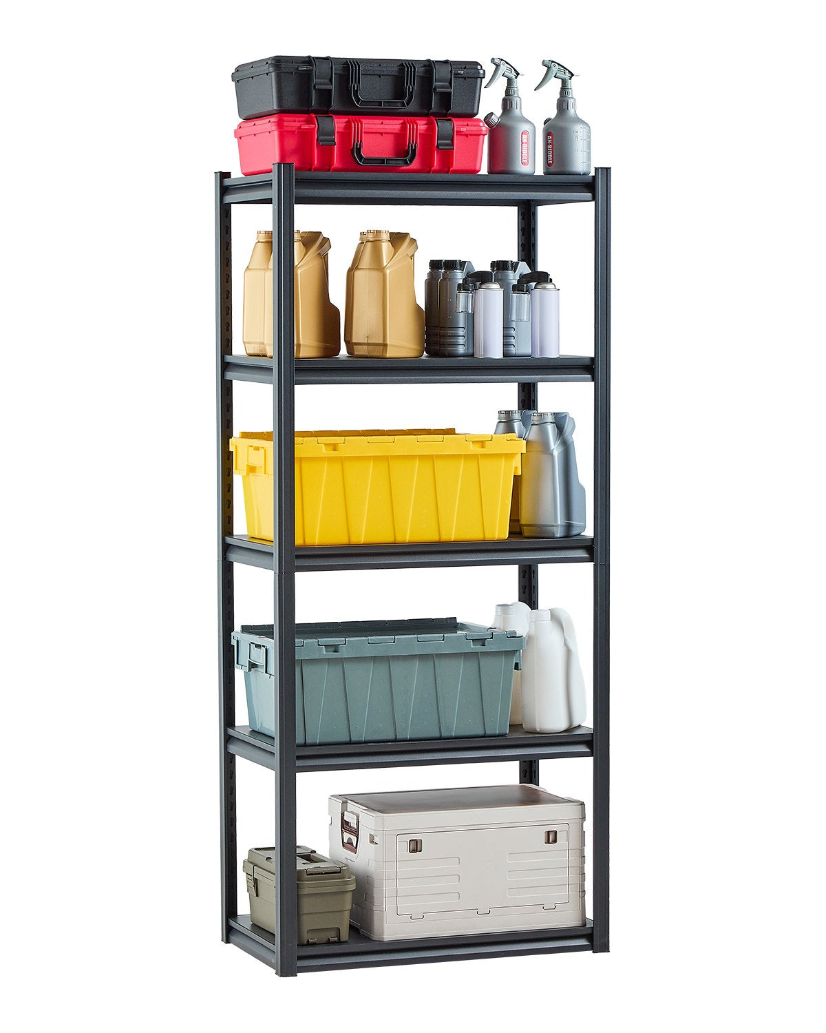 Storage Shelves 18" D x 32" W x 72" H 5-Tier Garage Storage Shelves