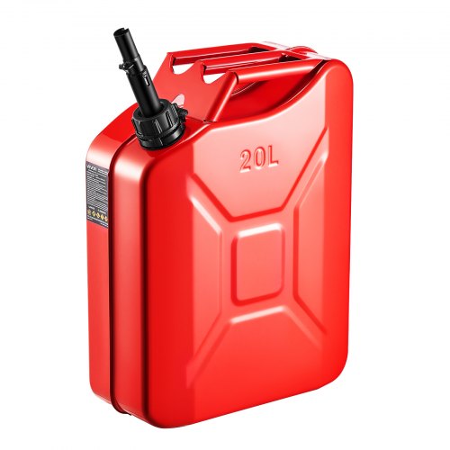 Metal Fuel Container, 5.3 Gallon, Fuel Jerry Can with Spout and Comfort Handle, 6 L/min Max Flow Rate, Leakproof & Corrosion-resistant Metal Gas Tank Most Cars Motorcycle ATV UTV, Red