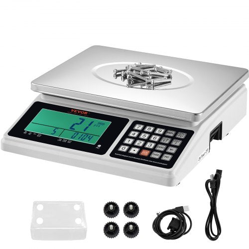 Industrial Counting Scale, 30 kg x 1 g, Digital Scale for Parts and Coins, g/kg/lb Units, Electronic Gram Scale Inventory Counting Scale Kitchen Jewelry Scale with RS232 Port and LCD Screen