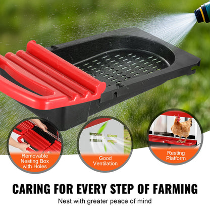 3-compartment chicken nest box metal box with tilting nest boxes