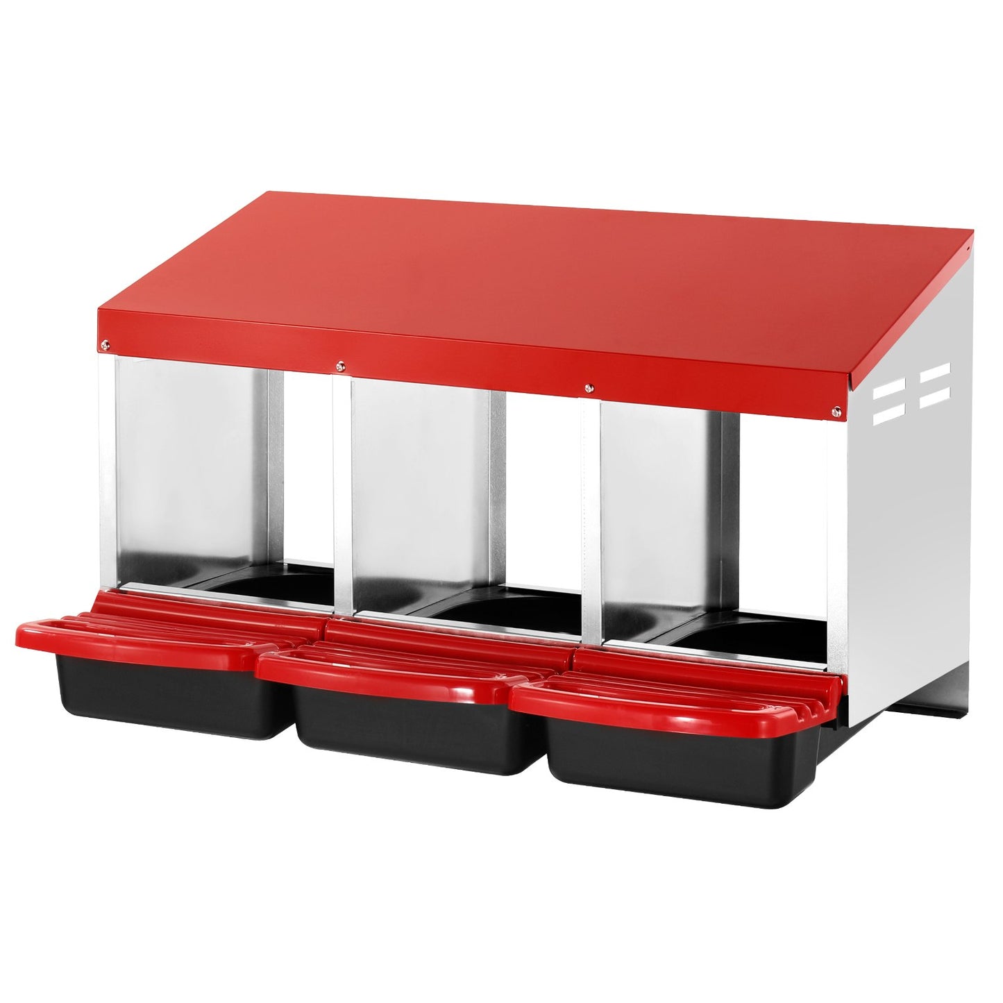 3-compartment chicken nest box metal box with tilting nest boxes