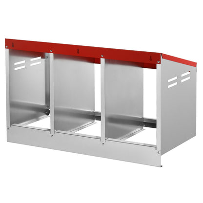 3-compartment chicken nest box metal box with tilting nest boxes