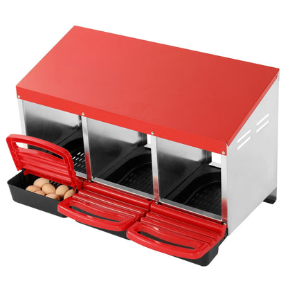 3-compartment chicken nest box metal box with tilting nest boxes