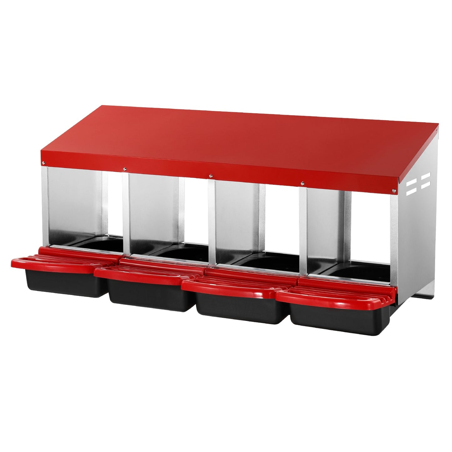 4-compartment chicken nest box metal box with tilting nest boxes