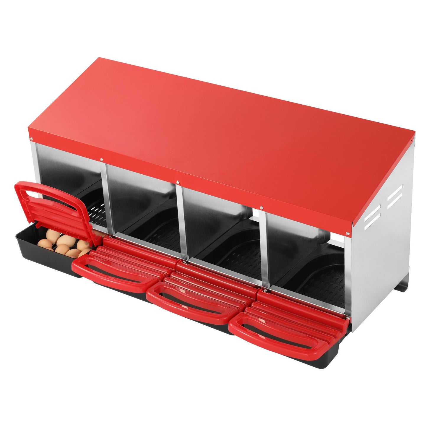 4-compartment chicken nest box metal box with tilting nest boxes