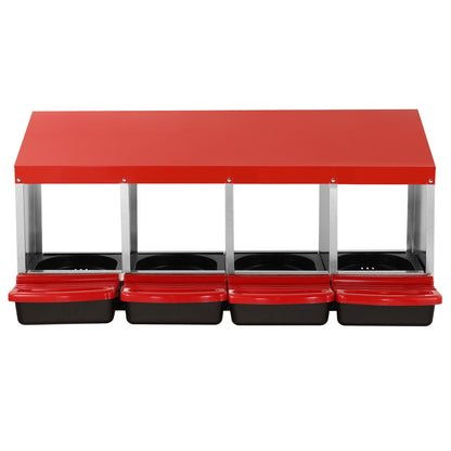 4-compartment chicken nest box metal box with tilting nest boxes