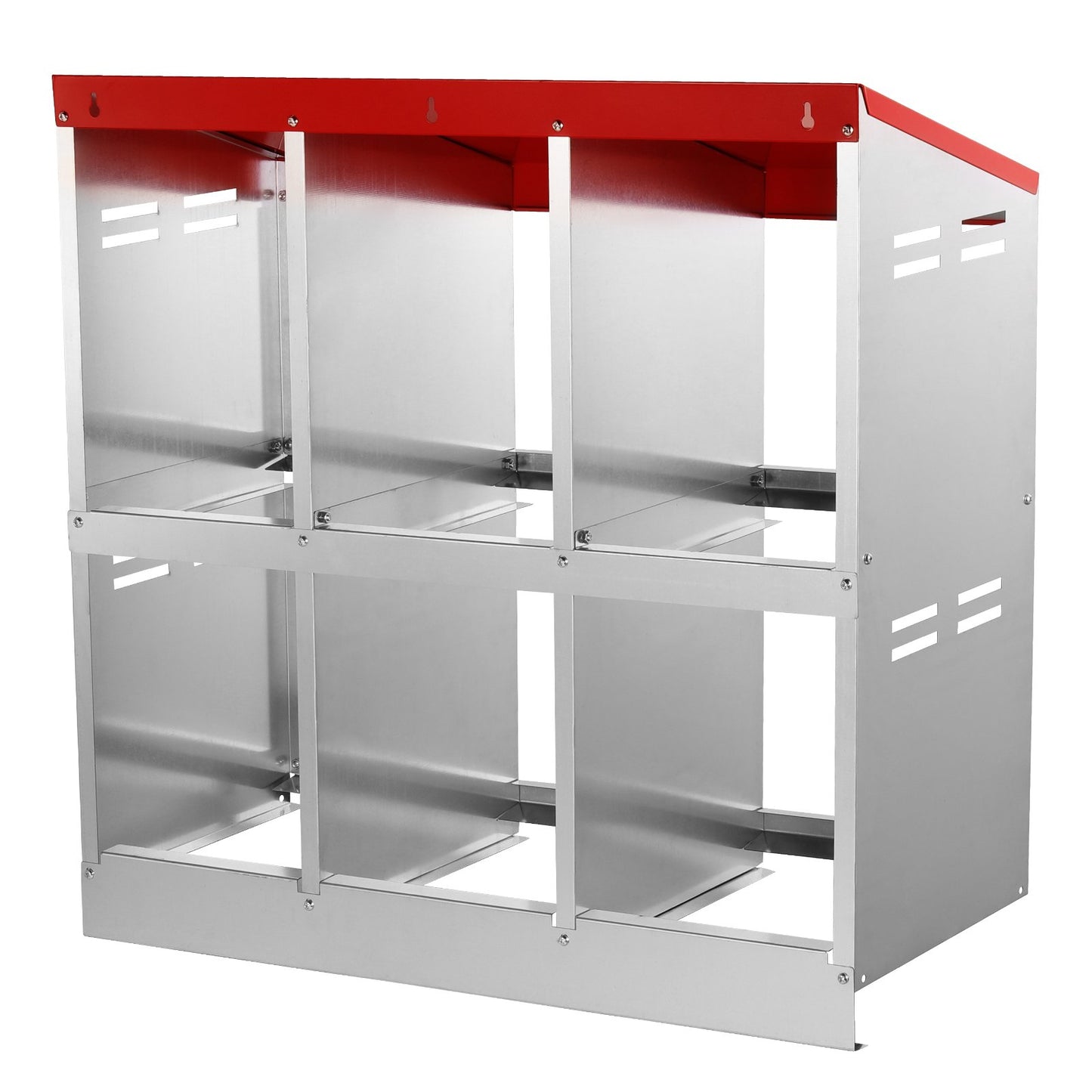 6-Kammer Hühnerstall Mentalbox mit schrägen Nestern